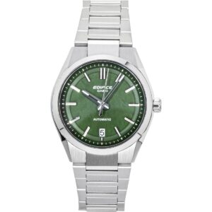 Casio Edifice Analog Stainless Steel Forged Carbon Green Dial Automatic EFK-100D-3A 100M Men's Watch