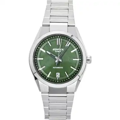 Casio Edifice Analog Stainless Steel Forged Carbon Green Dial Automatic EFK-100D-3A 100M Men's Watch