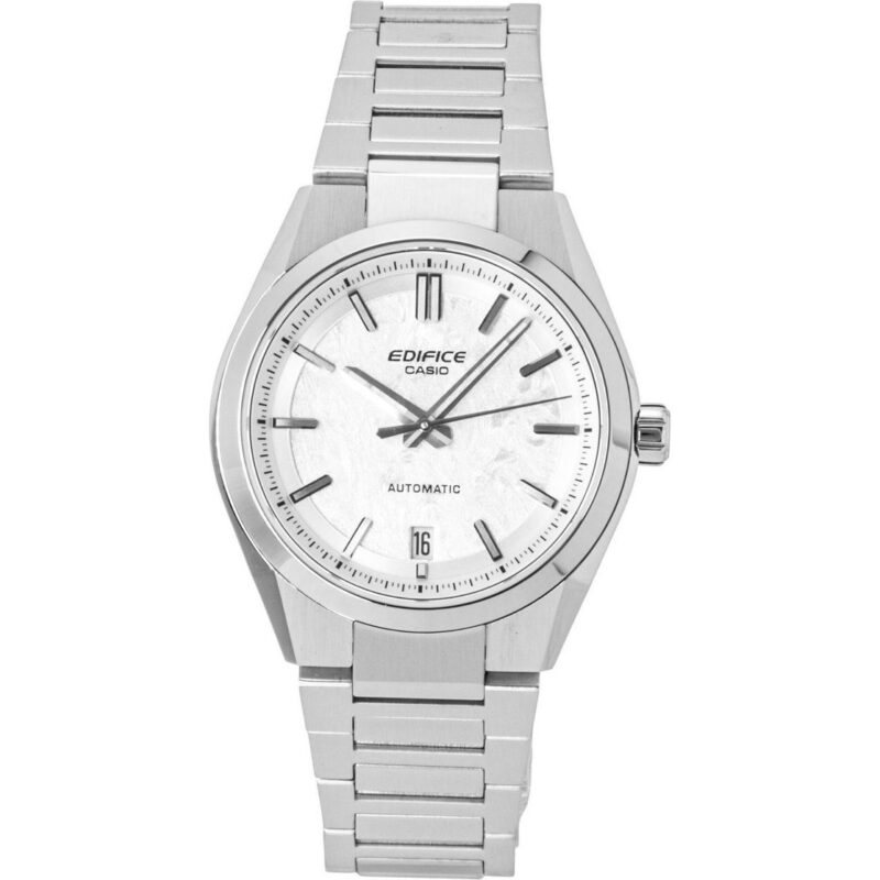 Casio Edifice Analog Stainless Steel Forged Carbon White Dial Automatic EFK-100D-7A 100M Men's Watch
