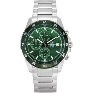 Casio Edifice Analog Standard Chronograph Stainless Steel Green Dial Quartz EFR-526D-3A 100M Men's Watch