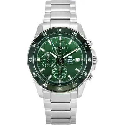 Casio Edifice Analog Standard Chronograph Stainless Steel Green Dial Quartz EFR-526D-3A 100M Men's Watch