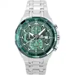 Casio Edifice Analog Standard Chronograph Stainless Steel Green Dial Quartz EFR-539DE-3AV 100M Men's Watch