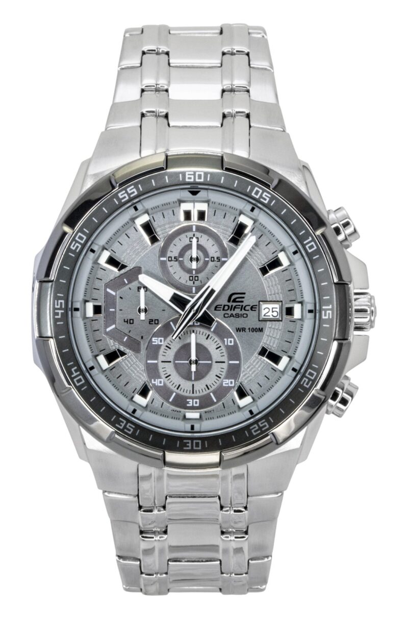 Casio Edifice Standard Chronograph Analog Stainless steel Grey Dial Quartz EFR-539DE-8AV 100M Men's Watch