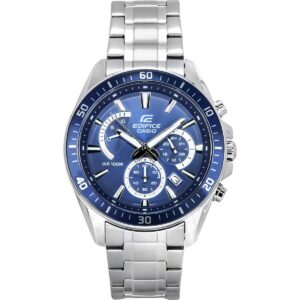 Casio Edifice Analog Standard Chronograph Stainless Steel Blue Dial Quartz EFR-552D-2A 100M Men's Watch