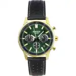 Casio Edifice Analog Chronograph Leather Strap Green Dial Quartz EFR-575CL-3A 100M Men's Watch