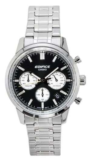 Casio Edifice Analog Chronograph Stainless Steel Black Dial Quartz EFR-575D-1A 100M Men's Watch