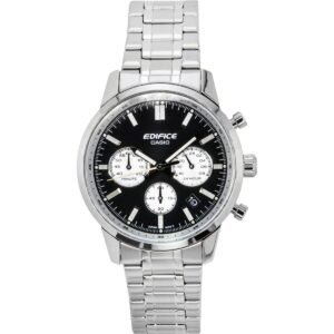 Casio Edifice Analog Chronograph Stainless Steel Black Dial Quartz EFR-575D-1A 100M Men's Watch