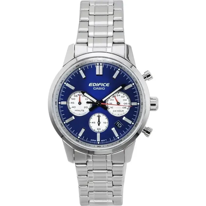 Casio Edifice Analog Chronograph Stainless Steel Blue Dial Quartz EFR-575D-2A 100M Men's Watch