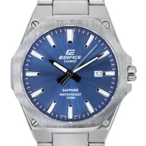 Casio Edifice Sapphire Crystal Analog Stainless Steel Blue Dial Quartz EFR-S108D-2A 100M Men's Watch