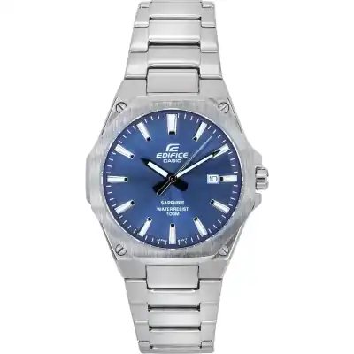 Casio Edifice Sapphire Crystal Analog Stainless Steel Blue Dial Quartz EFR-S108D-2A 100M Men's Watch