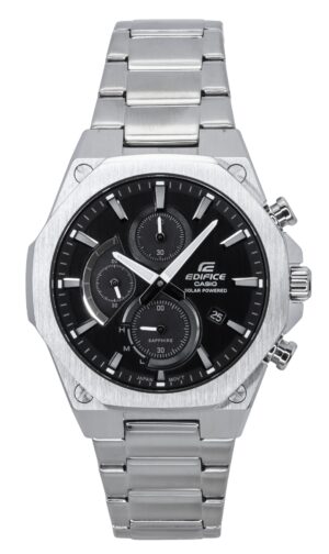 Casio Edifice Slim Line Chronograph Analog Solar EFS-S570D-1A EFSS570D-1 100M Men's Watch