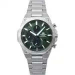 Casio Edifice Slim Line Analog Chronograph Stainless Steel Green Dial Solar EFS-S570D-3A 100M Men's Watch