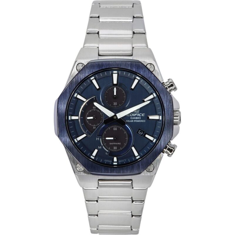 Casio Edifice Analog Slim Line With Sapphire Crystal Chronograph Blue Dial Solar EFS-S570DB-2A 100M Men's Watch Casio Edifice Analog Slim Line With Sapphire Crystal Chronograph Blue Dial Solar EFS-S570DB-2A 100M Men's Watch