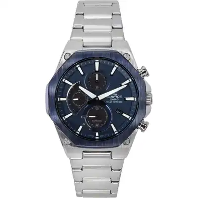 Casio Edifice Analog Slim Line With Sapphire Crystal Chronograph Blue Dial Solar EFS-S570DB-2A 100M Men's Watch