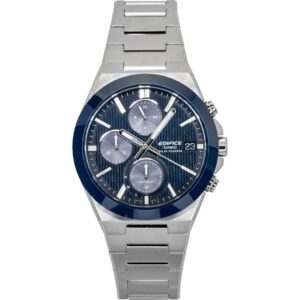 Casio Edifice Analog Chronograph Stainless Steel Blue Dial Solar EFS-S650D-2A 100M Men's Watch