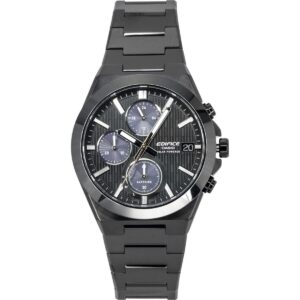 Casio Edifice Analog Chronograph Stainless Steel Black Dial Solar EFS-S650DC-1A 100M Men's Watch