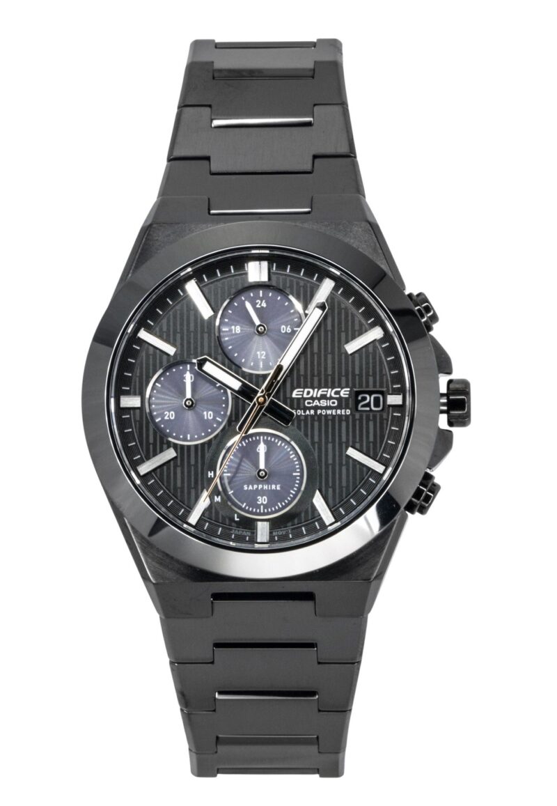 Casio Edifice Analog Chronograph Stainless Steel Black Dial Solar EFS-S650DC-1A 100M Men's Watch