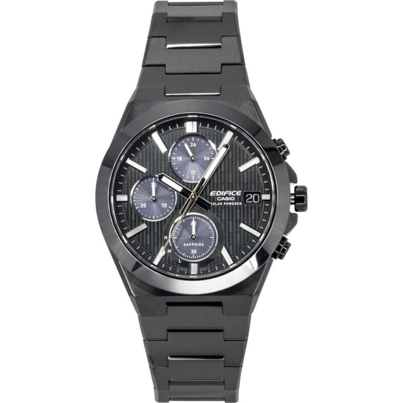 Casio Edifice Analog Chronograph Stainless Steel Black Dial Solar EFS-S650DC-1A 100M Men's Watch Casio Edifice Analog Chronograph Stainless Steel Black Dial Solar EFS-S650DC-1A 100M Men's Watch