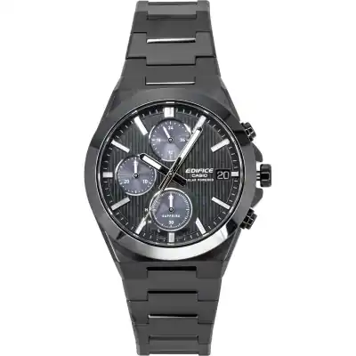 Casio Edifice Analog Chronograph Stainless Steel Black Dial Solar EFS-S650DC-1A 100M Men's Watch