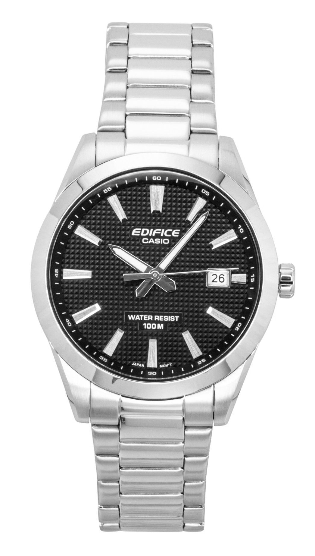 Casio Edifice Analog Stainless Steel Black Dial Quartz EFV-160D-1A 100M Men's Watch
