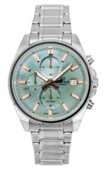 Casio Edifice Analog Standard Chronograph Stainless Steel Green Dial Quartz EFV-610DE-3A 100M Men's Watch
