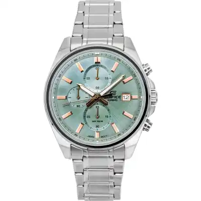Casio Edifice Analog Standard Chronograph Stainless Steel Green Dial Quartz EFV-610DE-3A 100M Men's Watch