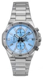 Casio Edifice Standard Chronograph Analog Stainless Steel Blue Dial Quartz EFV-640D-2BV 100M Men's Watch