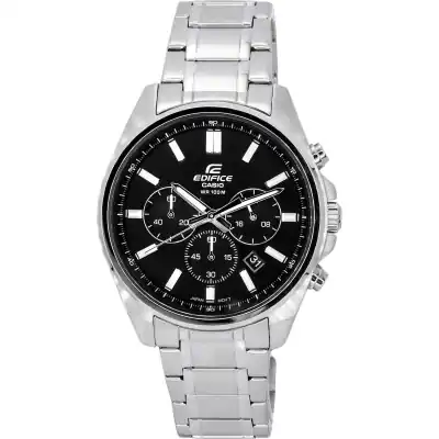 Casio Edifice Standard Chronograph Stainless Steel Black Dial Quartz EFV-650D-1A 100M Men's Watch