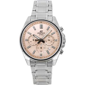 Casio Edifice Analog Standard Chronograph Pink Dial Quartz EFV-650D-4AV 100M Men's Watch
