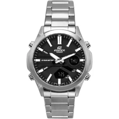Casio Edifice Analog Digital Stainless Steel Black Dial Quartz EFV-C120D-1A 200M Men's Watch