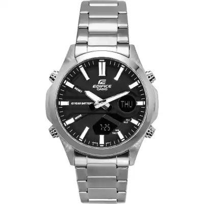 Casio Edifice Analog Digital Stainless Steel Black Dial Quartz EFV-C120D-1A 200M Men's Watch