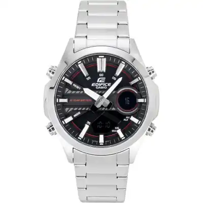 Casio Edifice Analog Digital Stainless Steel Black Dial Quartz EFV-C120D-1A4 100M Men's Watch