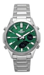 Casio Edifice Analog Digital Stainless Steel Green Dial Quartz EFV-C120D-3A 100M Men's Watch