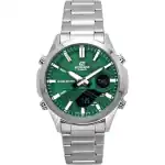 Casio Edifice Analog Digital Stainless Steel Green Dial Quartz EFV-C120D-3A 100M Men's Watch