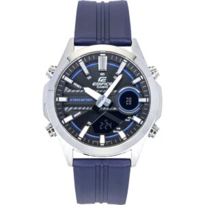 Casio Edifice Analog Digital Resin Strap Black Dial Quartz EFV-C120P-1A2 100M Men's Watch