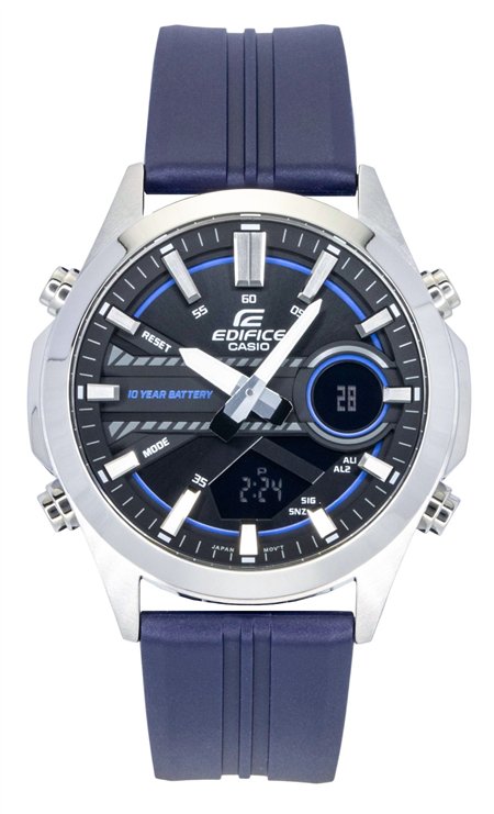Casio Edifice Analog Digital Resin Strap Black Dial Quartz EFV-C120P-1A2 100M Men's Watch