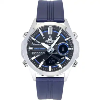 Casio Edifice Analog Digital Resin Strap Black Dial Quartz EFV-C120P-1A2 100M Men's Watch