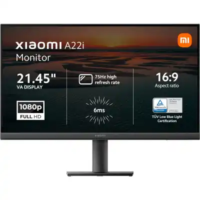 Xiaomi A22i 22" Full HD 1080p VA Monitor (75Hz, 6ms, 16:9, HDMI/DP, Flicker-Free, and VESA Mount)