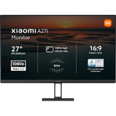 Xiaomi A27i 27" Full HD 1080p IPS Monitor (100Hz, 6ms, 16:9, HDMI/DP, Flicker-Free, and VESA Mount)