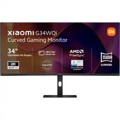 Xiaomi G34WQi 34" 1440p UltraWide VA Curved Gaming Monitor (180Hz, 1ms, 21:9, HDMI/DP, AMD FreeSync, and 1500R Curve)