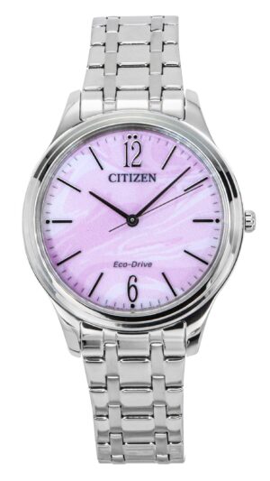 Citizen Elegance Stainless Steel Pink Dial Eco-Drive EM0411-71X Women's Watch