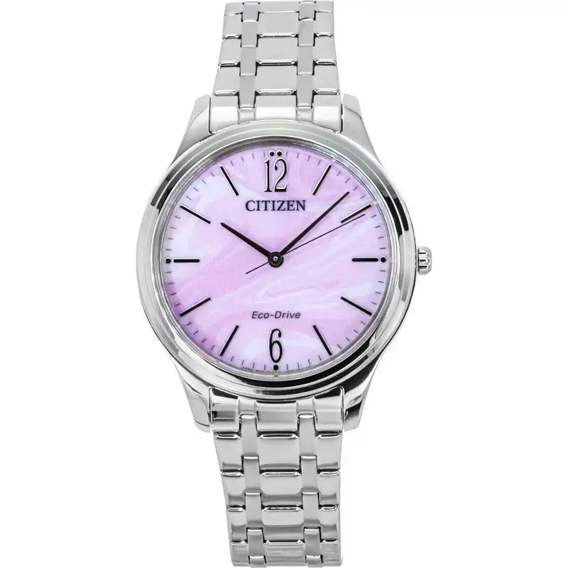 Citizen Elegance Stainless Steel Pink Dial Eco-Drive EM0411-71X Women's Watch