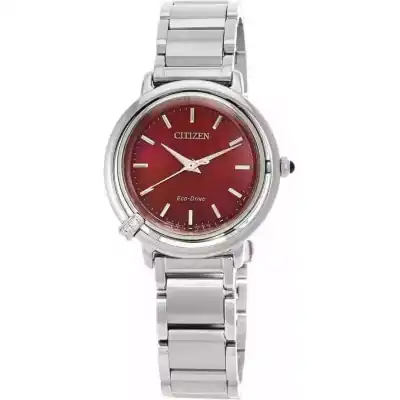 Citizen L Eco-Drive Stainless Steel Red Dial EM1090-78X Women's Watch