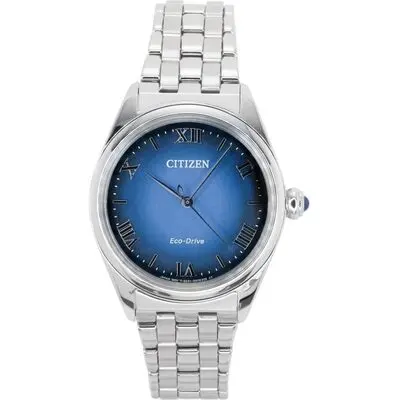 Citizen L Classic Stainless Steel Blue Dial Eco-Drive EM1140-80L Women's Watch