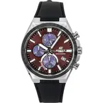 Casio Edifice Analog Chronograph Leather Strap Burgundy Dial Solar EQS-950BL-5A 100M Men's Watch