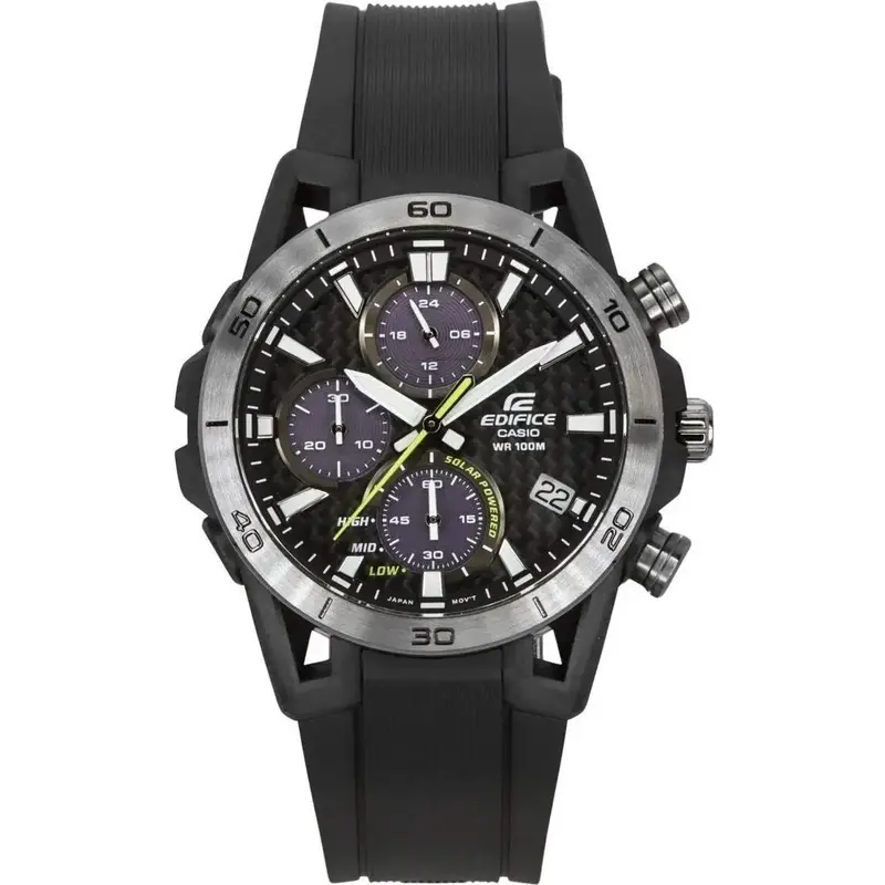 Casio Edifice Sospensione Analog Chronograph Resin Strap Grey Dial Solar EQS-960PB-1AV 100M Men's Watch