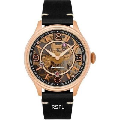 Thomas Earnshaw Baron Genuine Leather Skeleton Dial Automatic ES-8231-03 Men's Watch