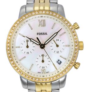 Fossil Neutra Chronograph Two Tone Stainless Steel White Mother Of Pearl Dial Quartz ES5216 Women's Watch