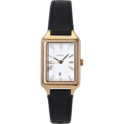 Fossil Raquel Leather Strap White Dial Quartz ES5310 Women's Watch