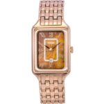 Fossil Raquel Rose Gold Tone Stainless Steel Brown Mother Of Pearl Dial Quartz ES5323 Women's Watch